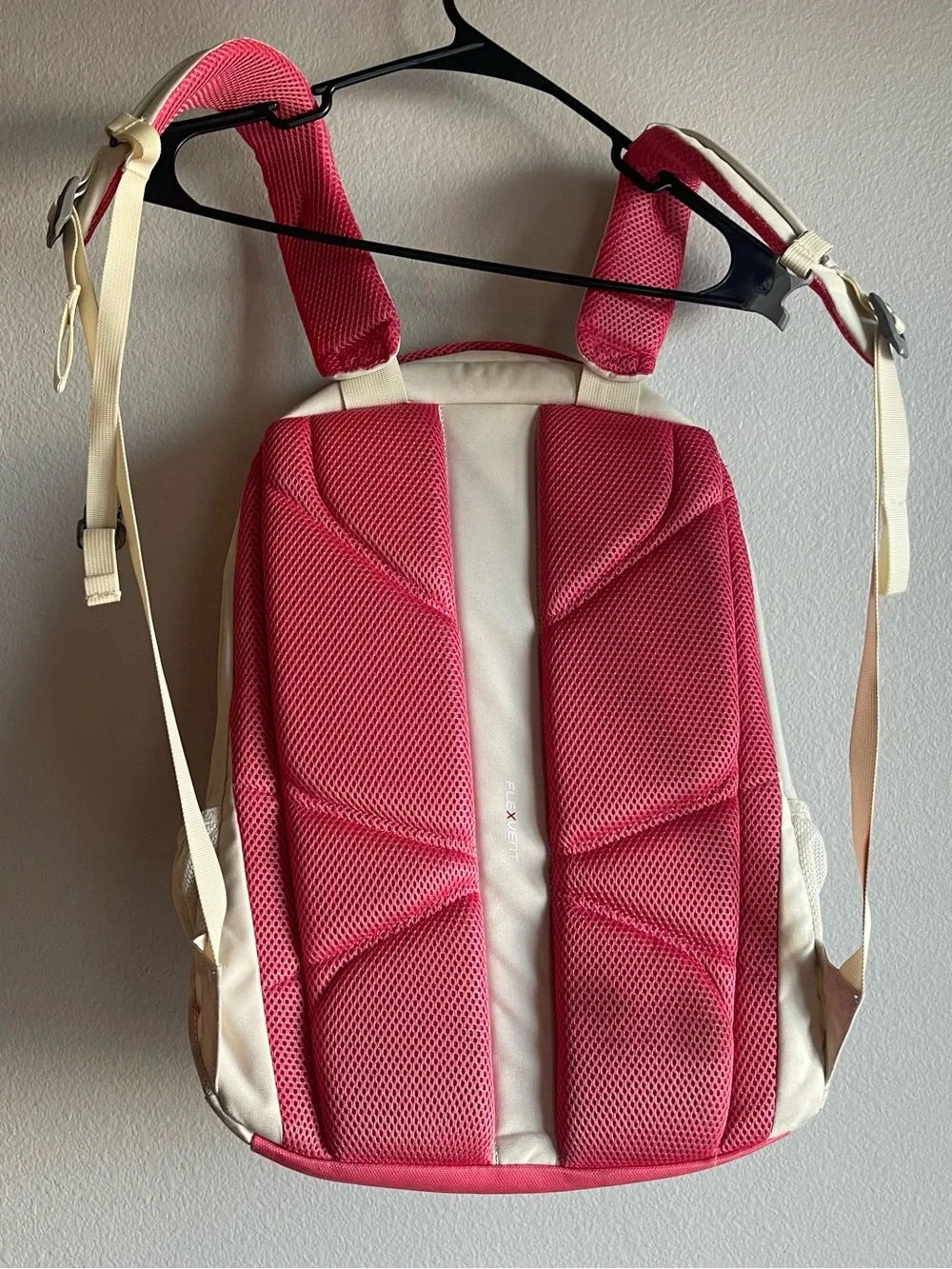 The North Face Cream and Pink Daypack Backpack